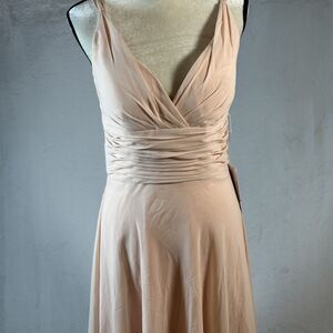 jjs  House Dress Size 10 Long Length Color Pearl Pink Sleeveless NWT